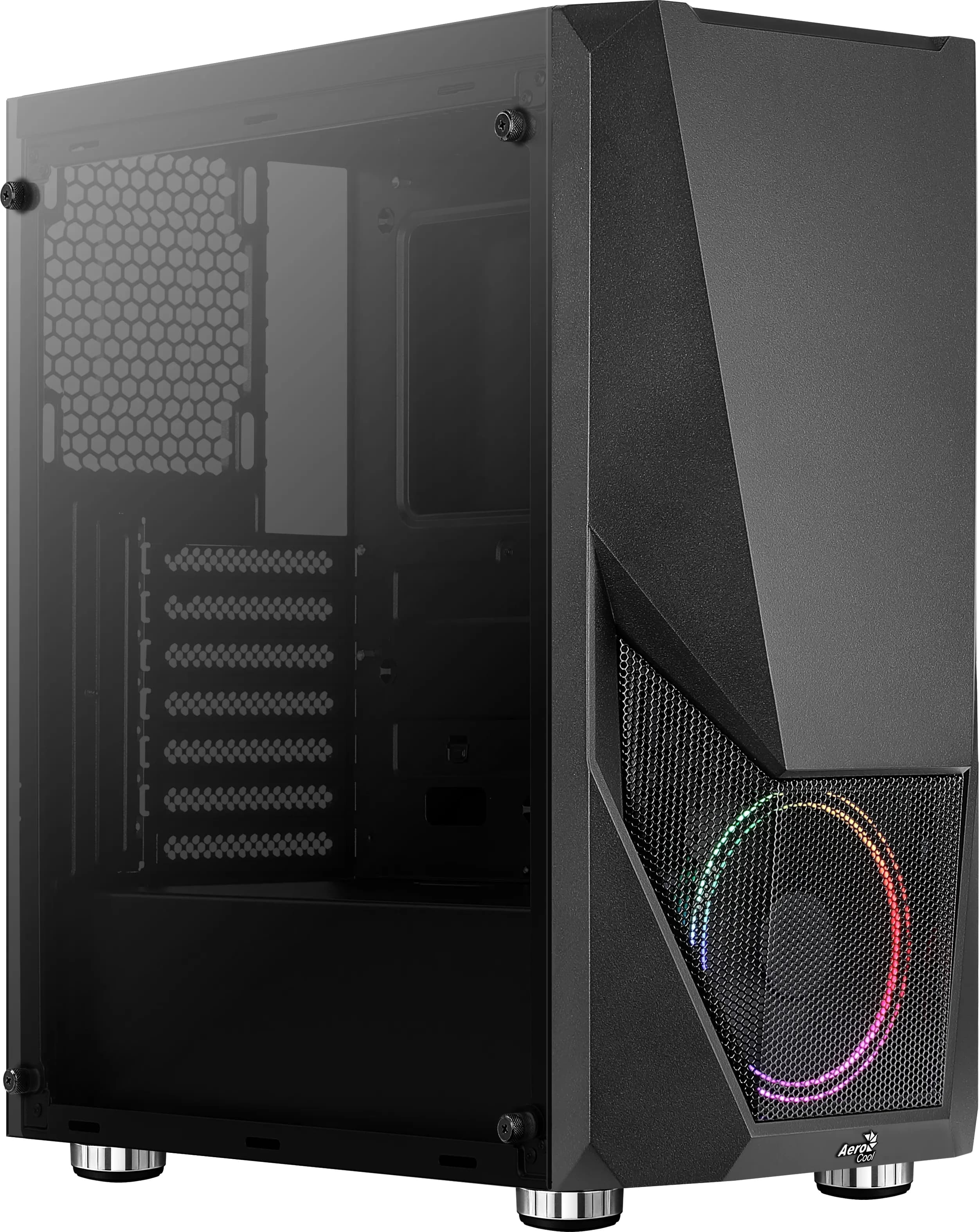 AeroCool Zauron -miditornikotelo ikkunalla, RGB-valaistuksella, musta – AEROCOOL