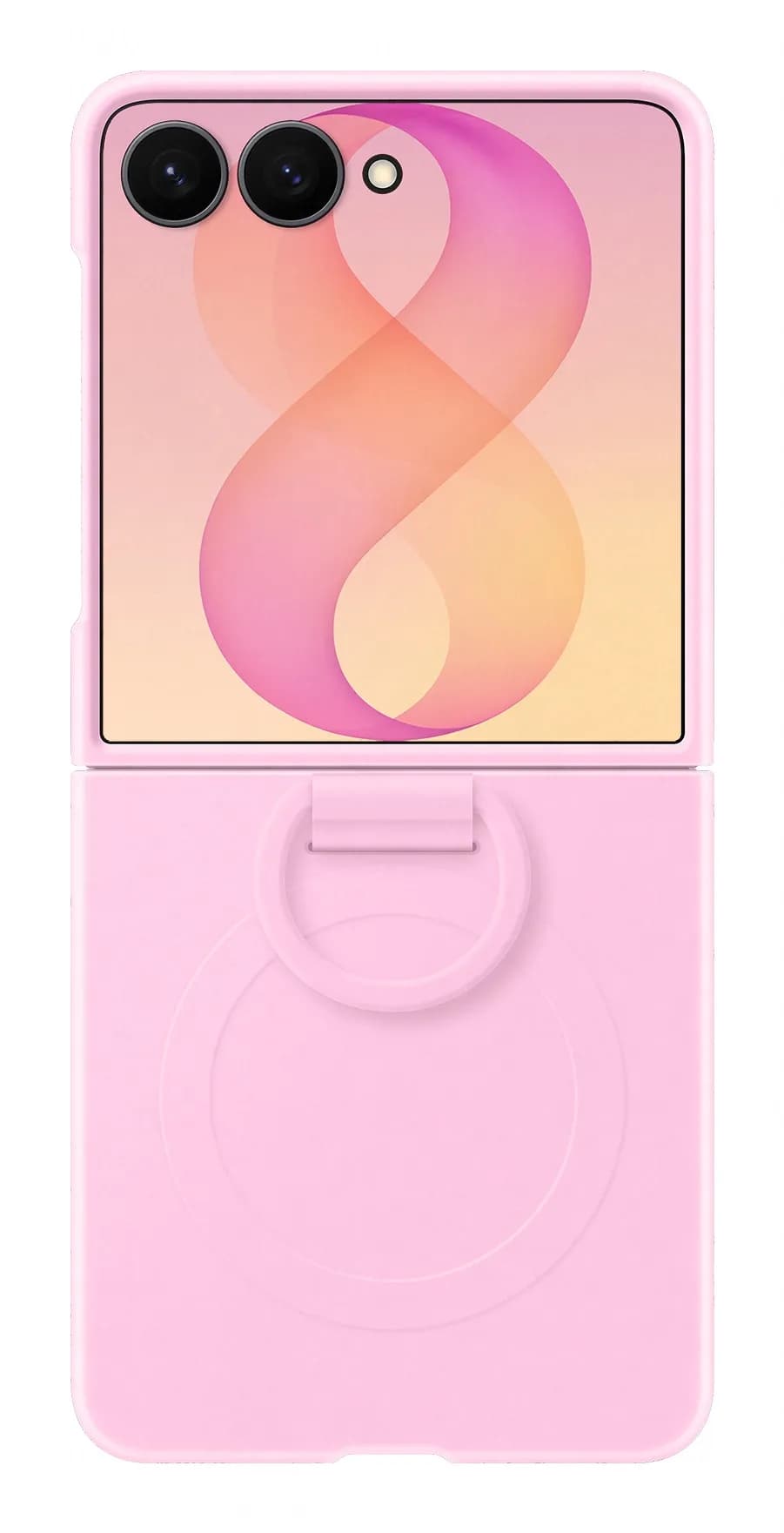 Samsung Galaxy Z Flip6 Silicone Ring Magnet -silikonikuori, Vaaleanpunainen – Samsung
