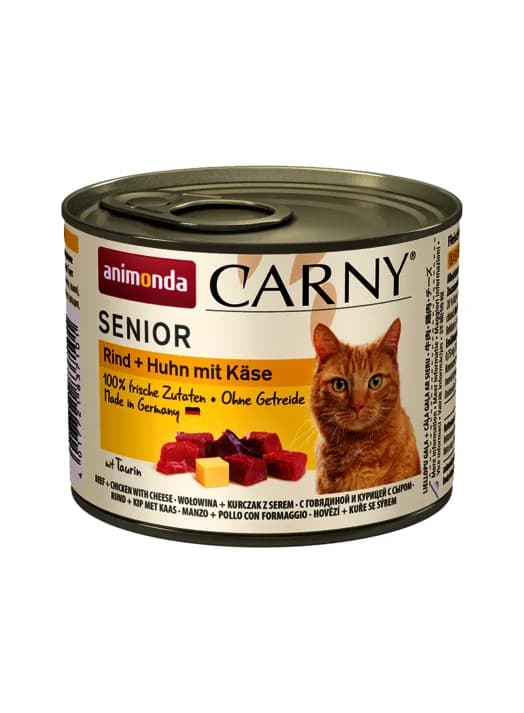 Animonda Carny Beef, Chicken & Cheese, Kissan märkäruoka, Senior, 200 g – Animonda