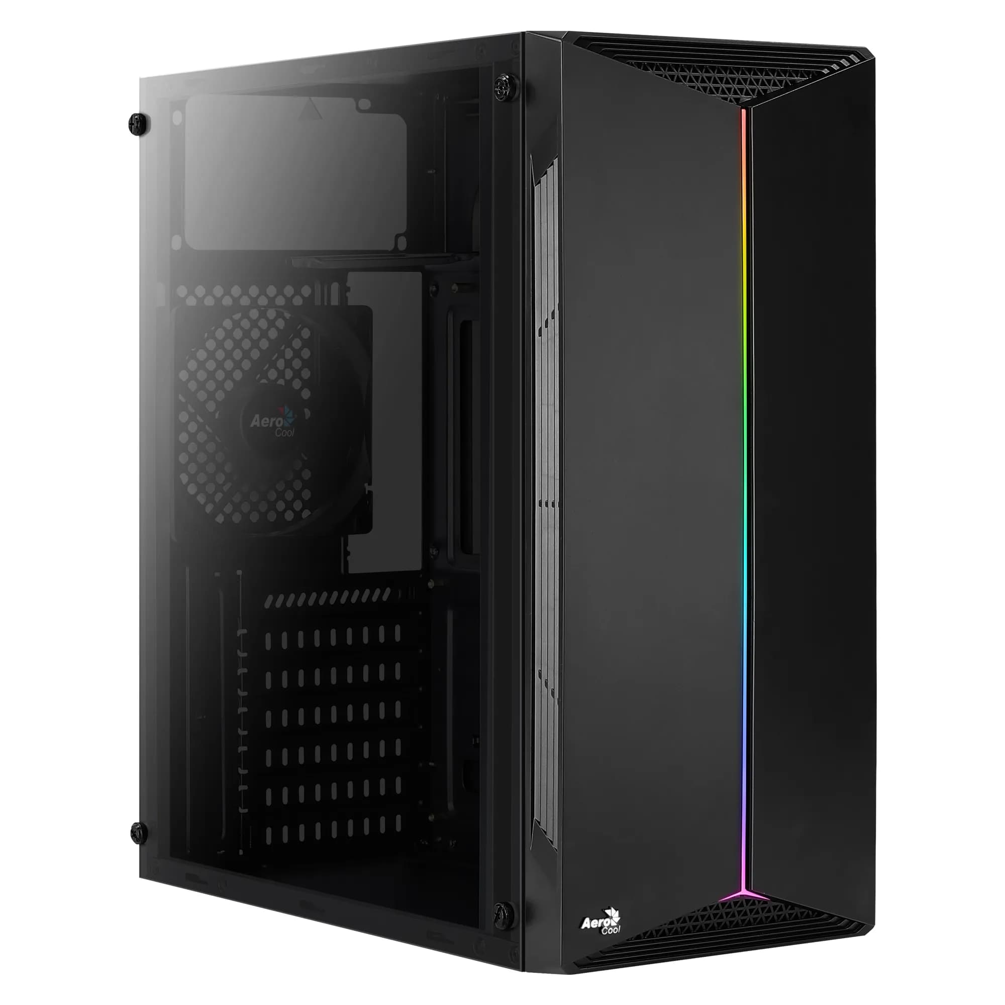 Aerocool Split -miditornikotelo RGB-valaistuksella, musta – AEROCOOL