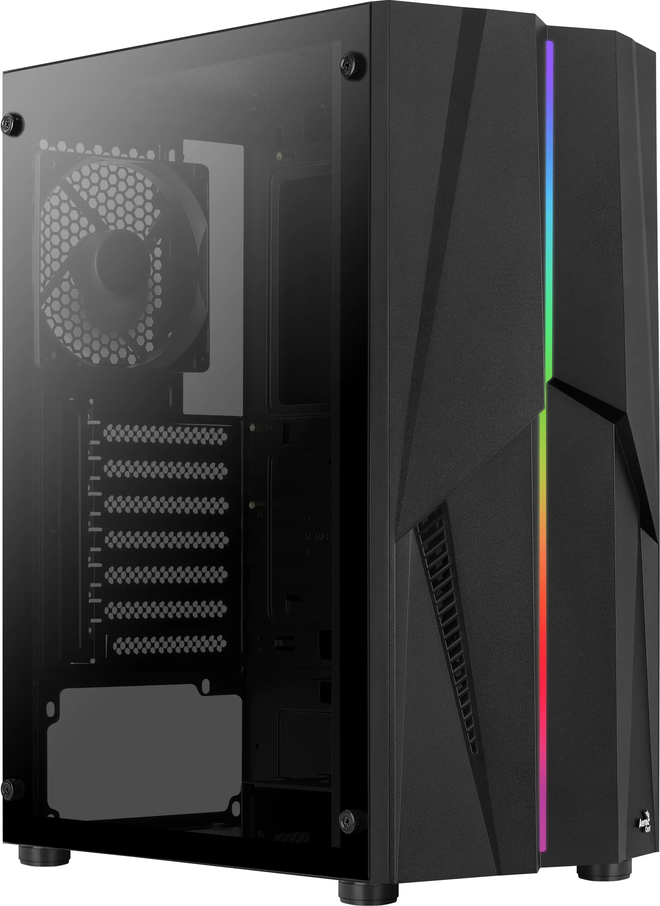 Aerocool Mecha -miditornikotelo ikkunalla ja RGB-valaistuksella, musta – AEROCOOL