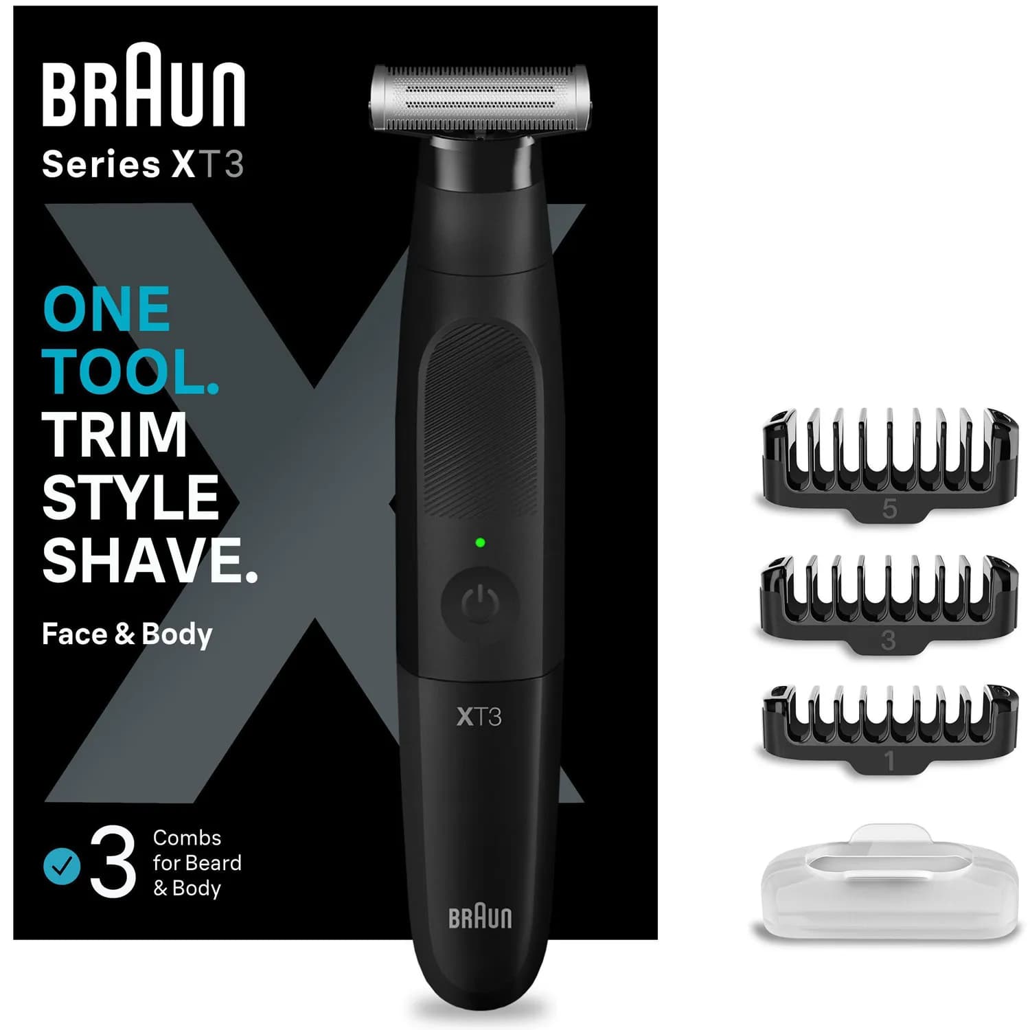 Braun Series X XT3100 - partatrimmeri + 3 kampaa – Braun