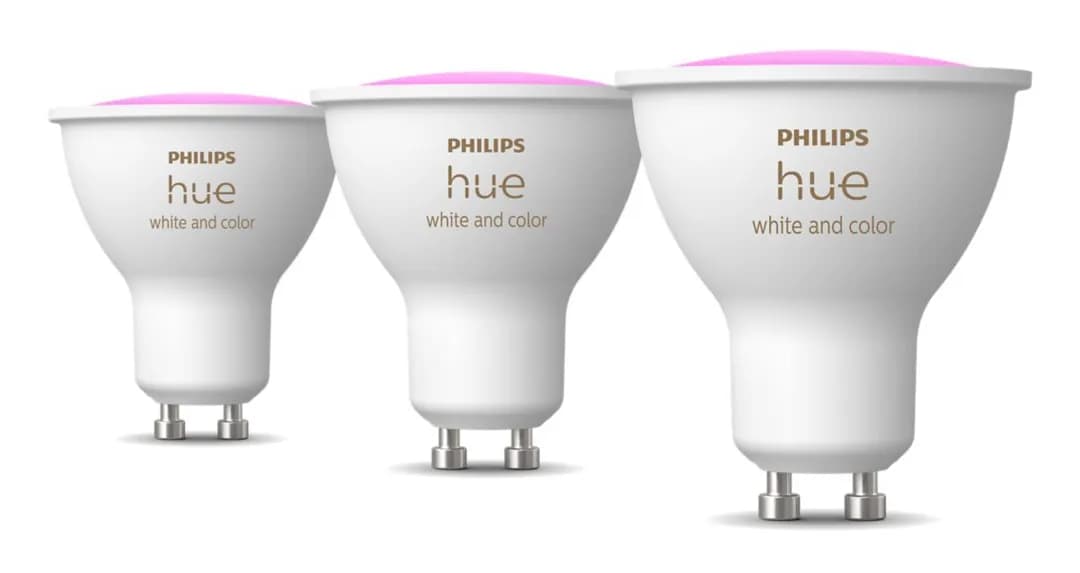 Hue White and Color Ambiance GU10 400lm 3-pack – Philips