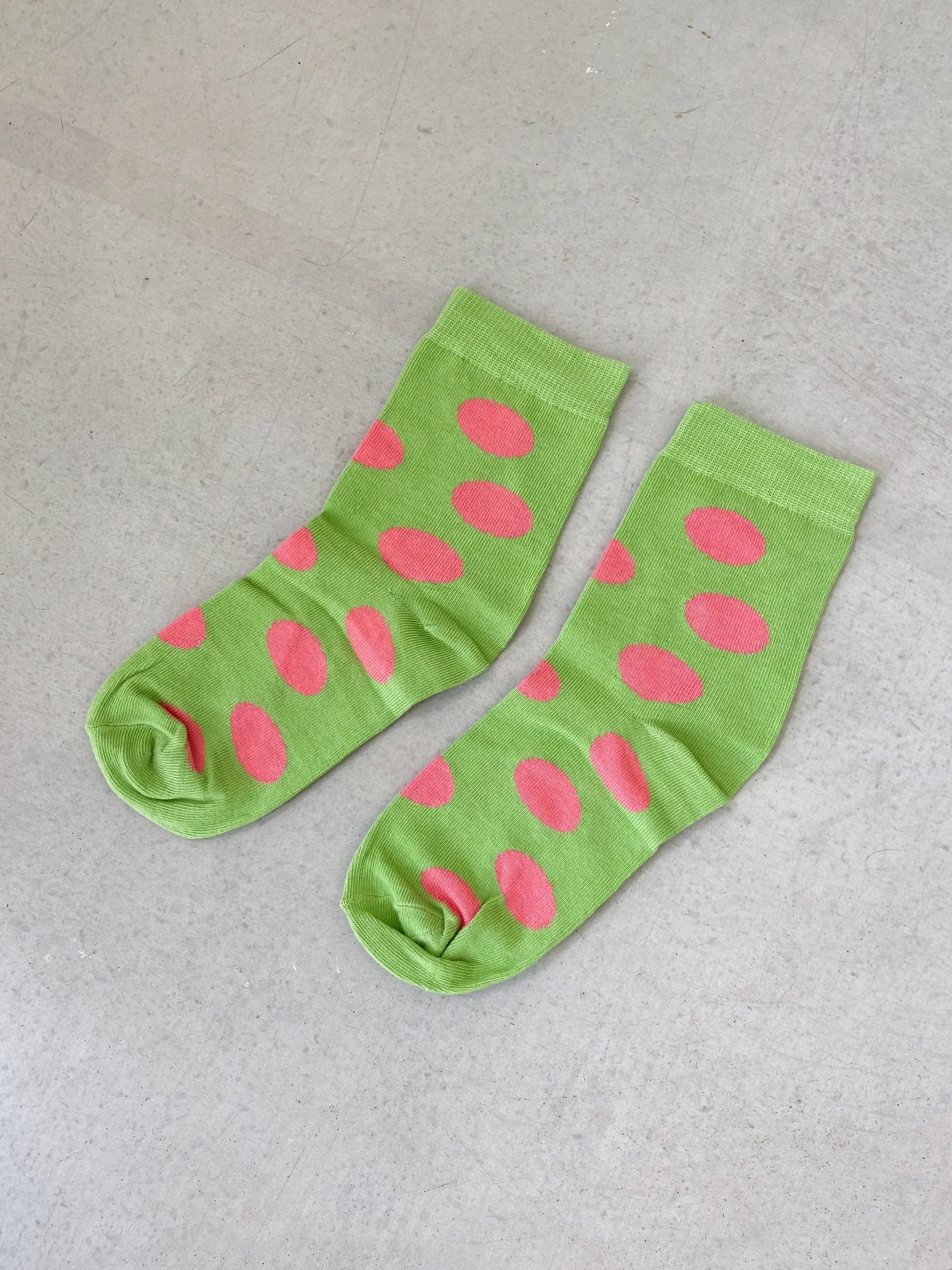Green & Pink Dots Socks – JUTELAUNE