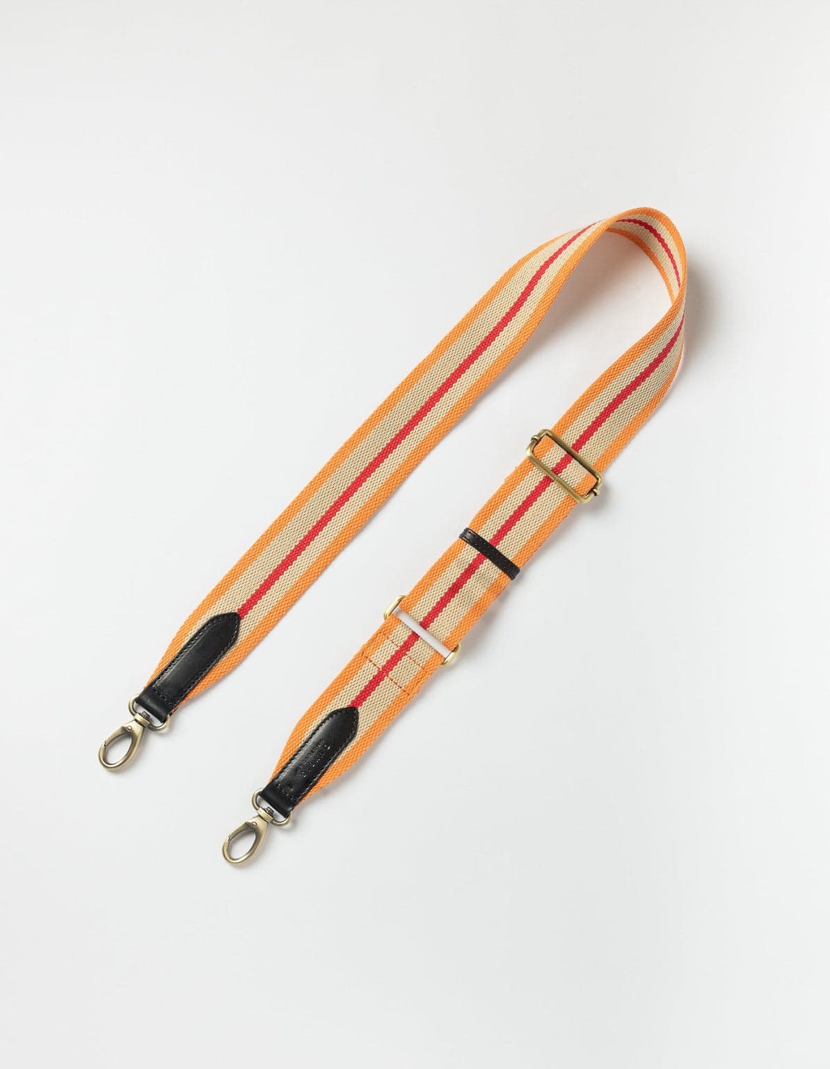 Striped Webbing Strap Orange, Red & Black Classic Leather – O My Bag