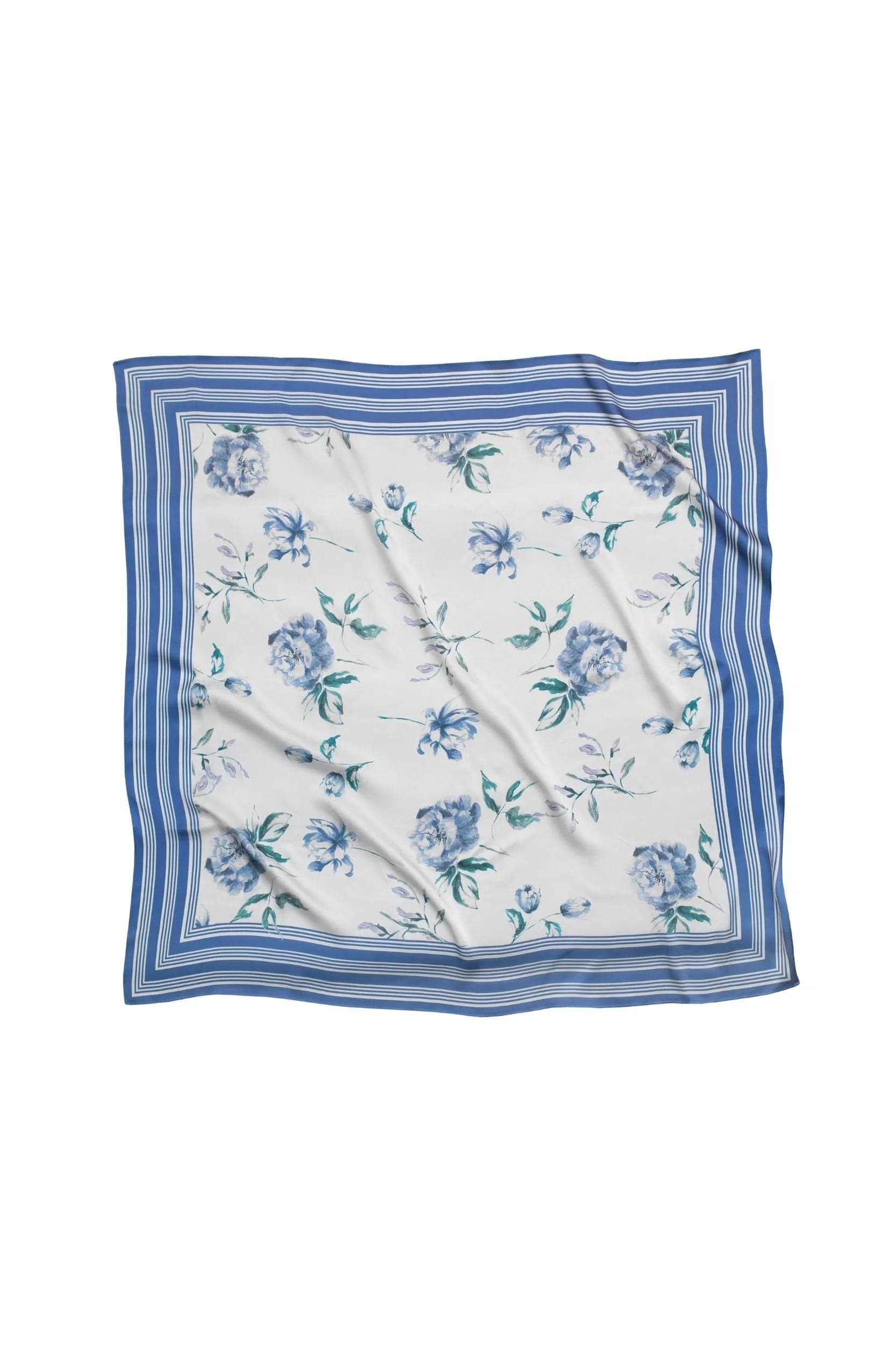 Blue Collection Large Silk Scarf Floral – RainSisters