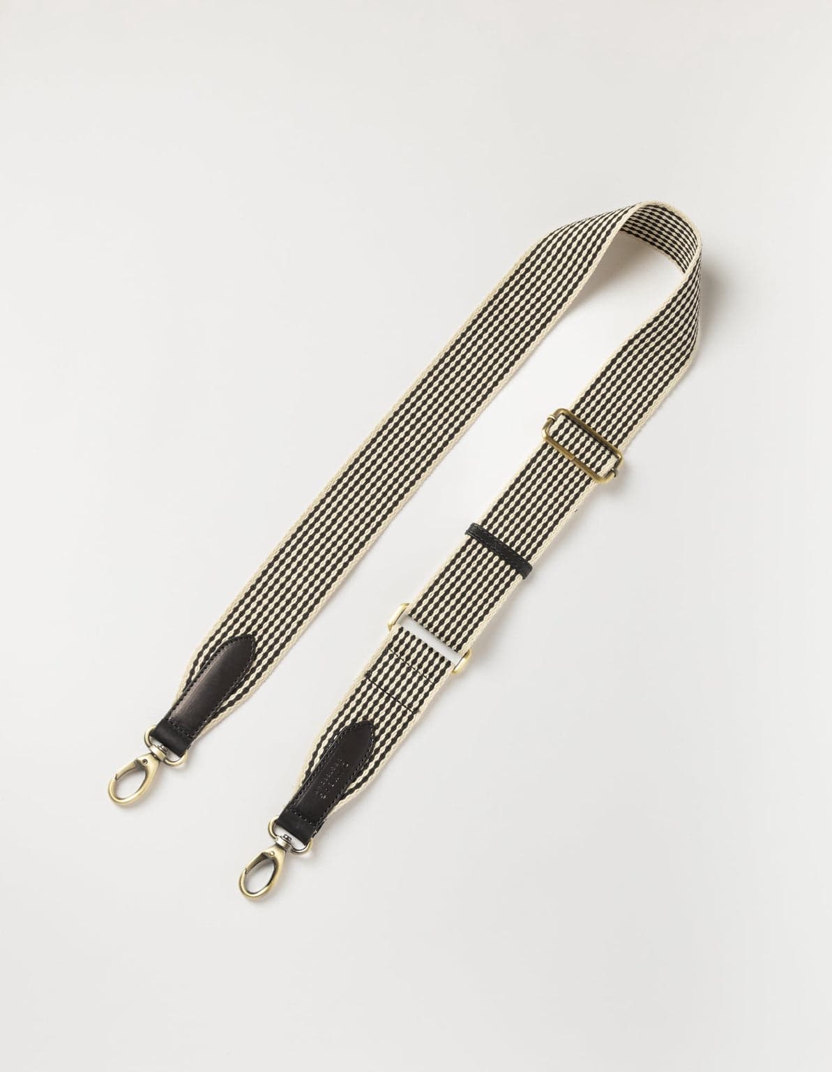 Checkered Webbing Strap Black Classic Leather – O My Bag