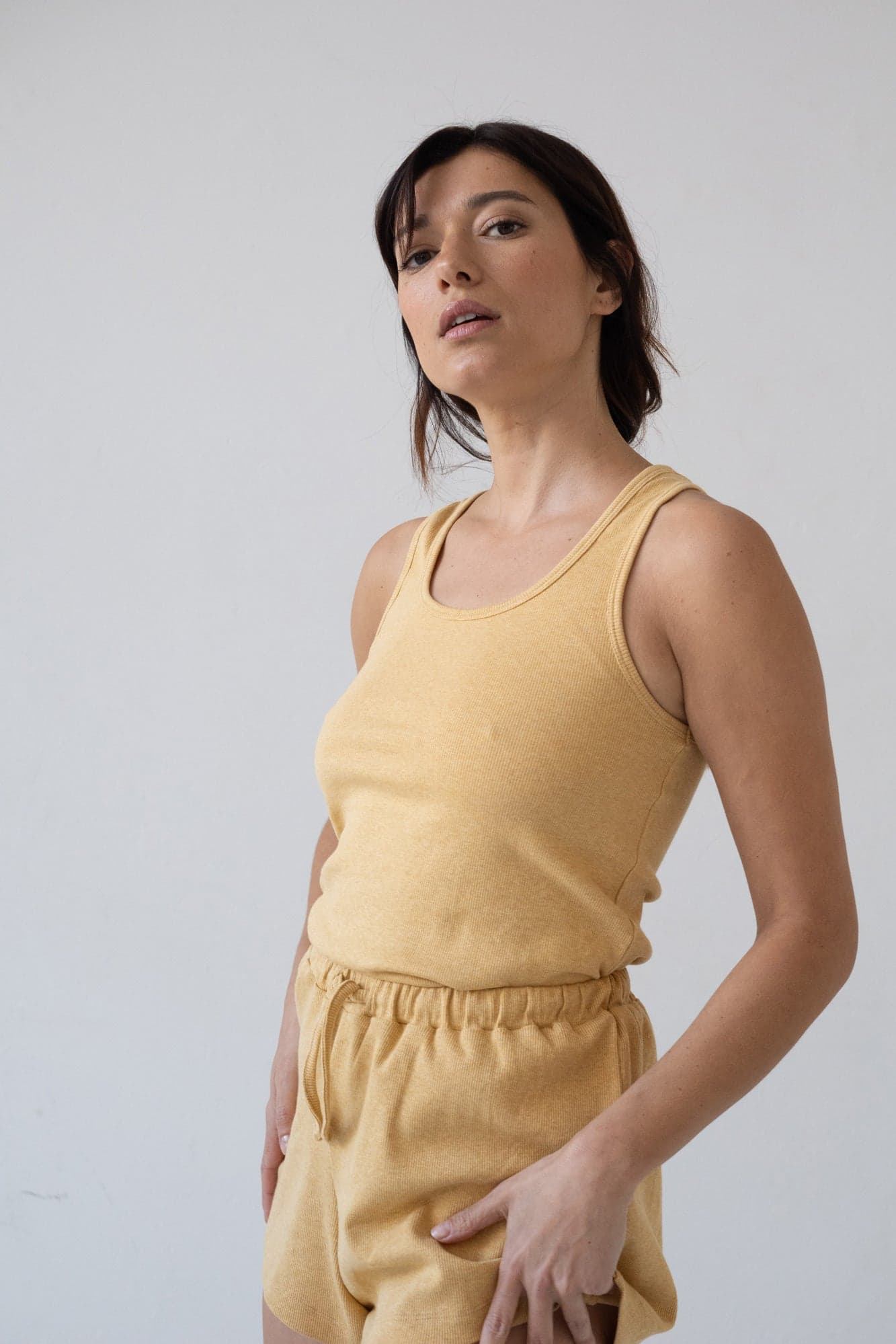 Bonnie Ribbed Tank Top Yellow – TIRALAHILACHA