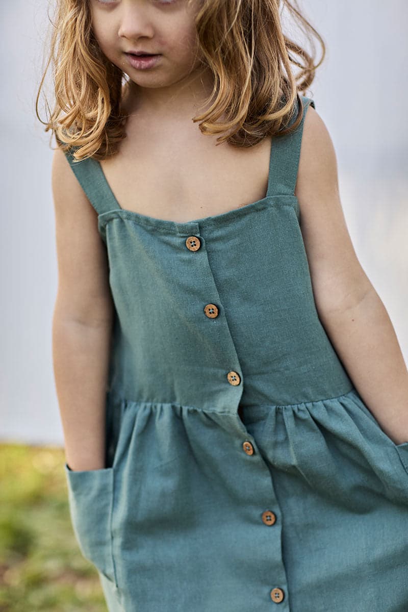 Kids' Cross Back Dress Aquamarine Blue – TIRALAHILACHA