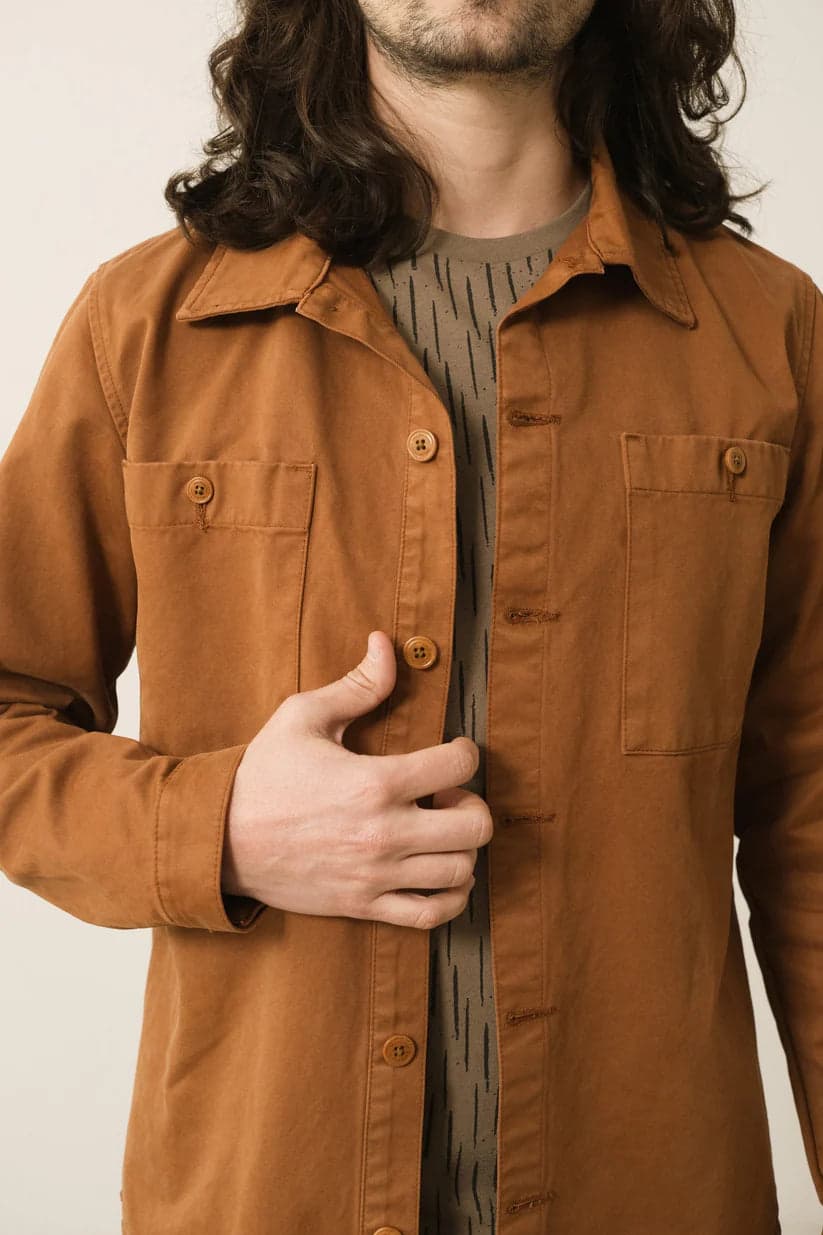 Men's Helmut Organic Cotton Worker Overshirt Terracotta – TIRALAHILACHA