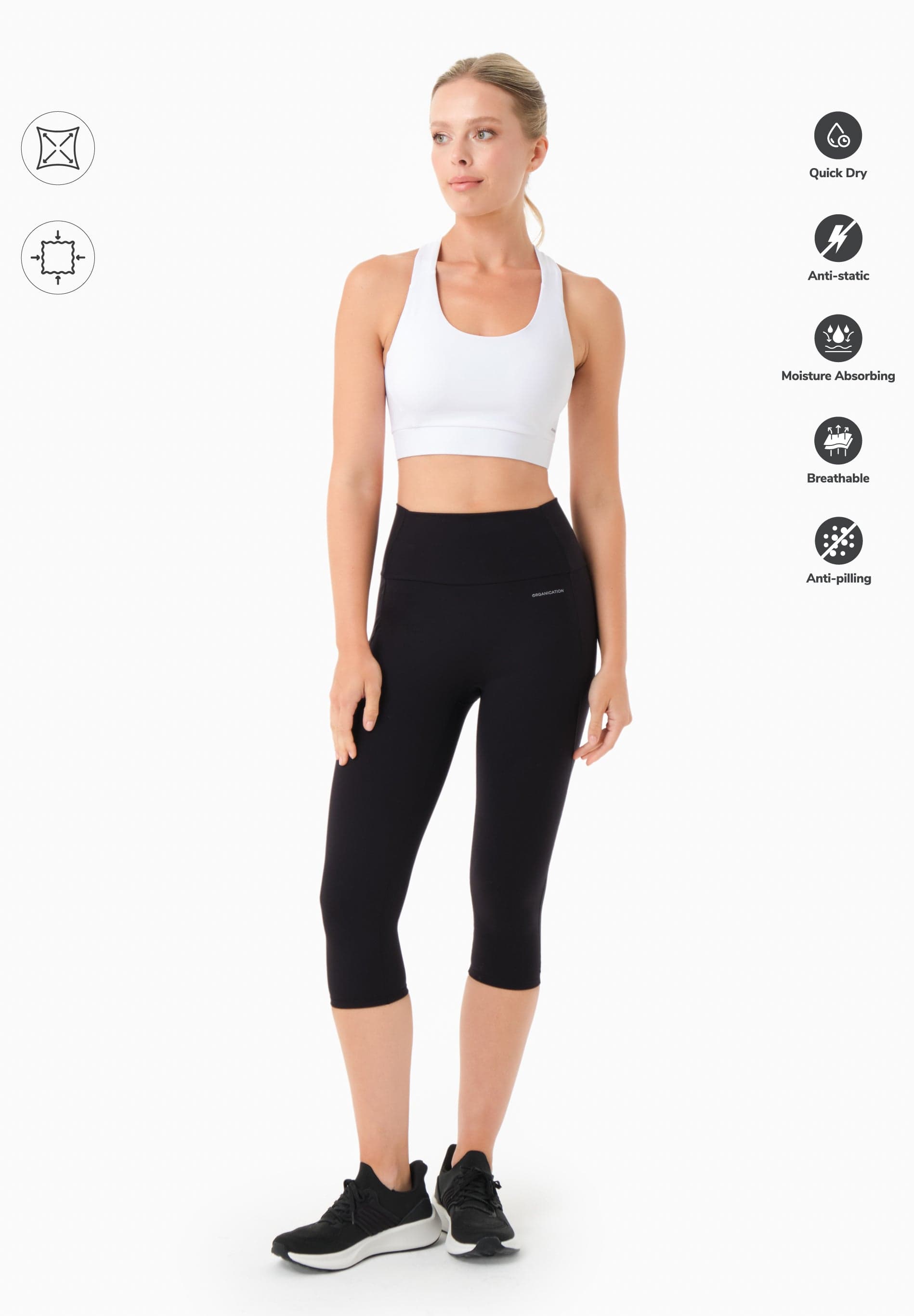 Lailla Capri Leggingsit Musta – ORGANICATION