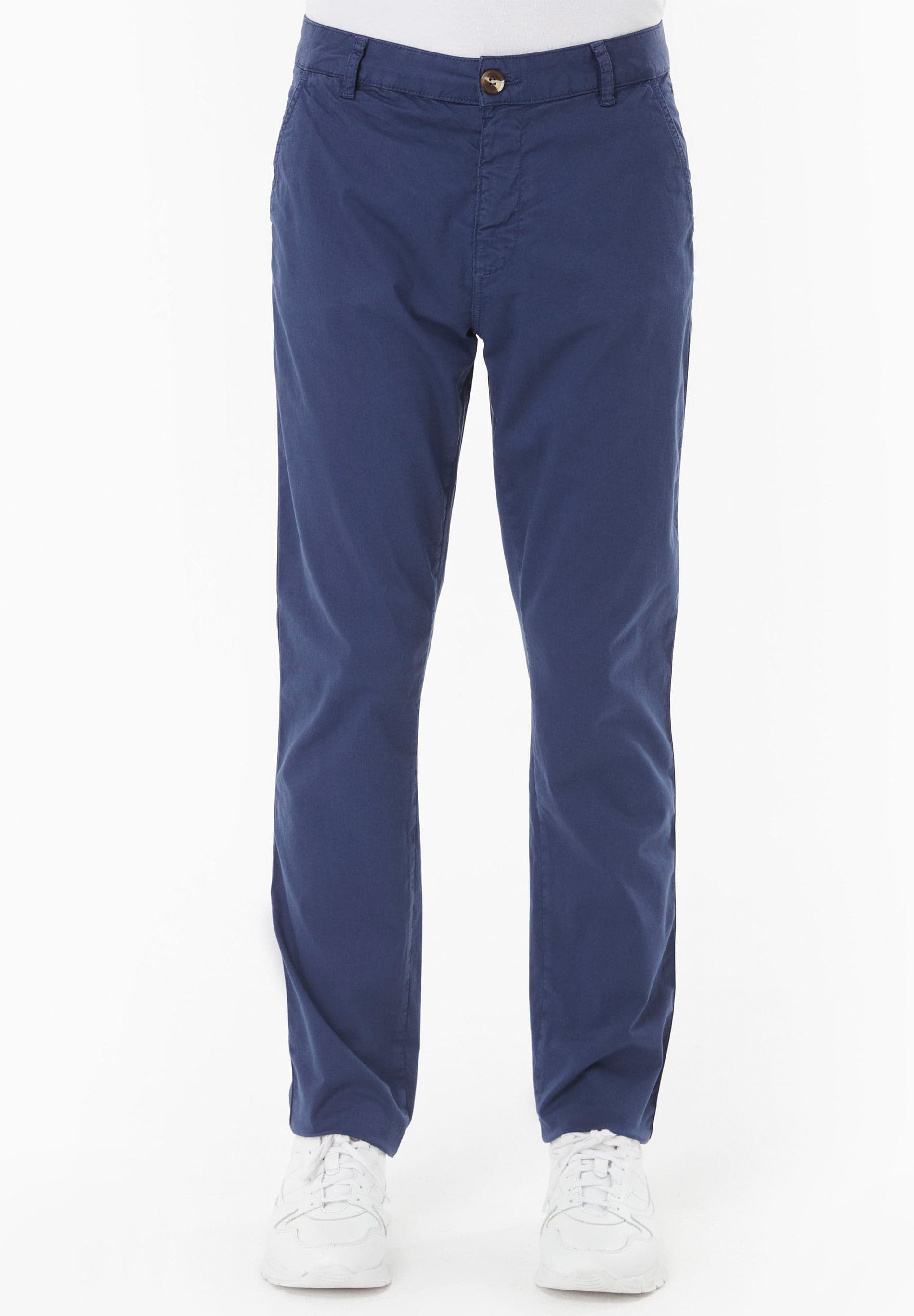 Men's Slim-Fit Organic Cotton Trousers Navy – ORGANICATION
