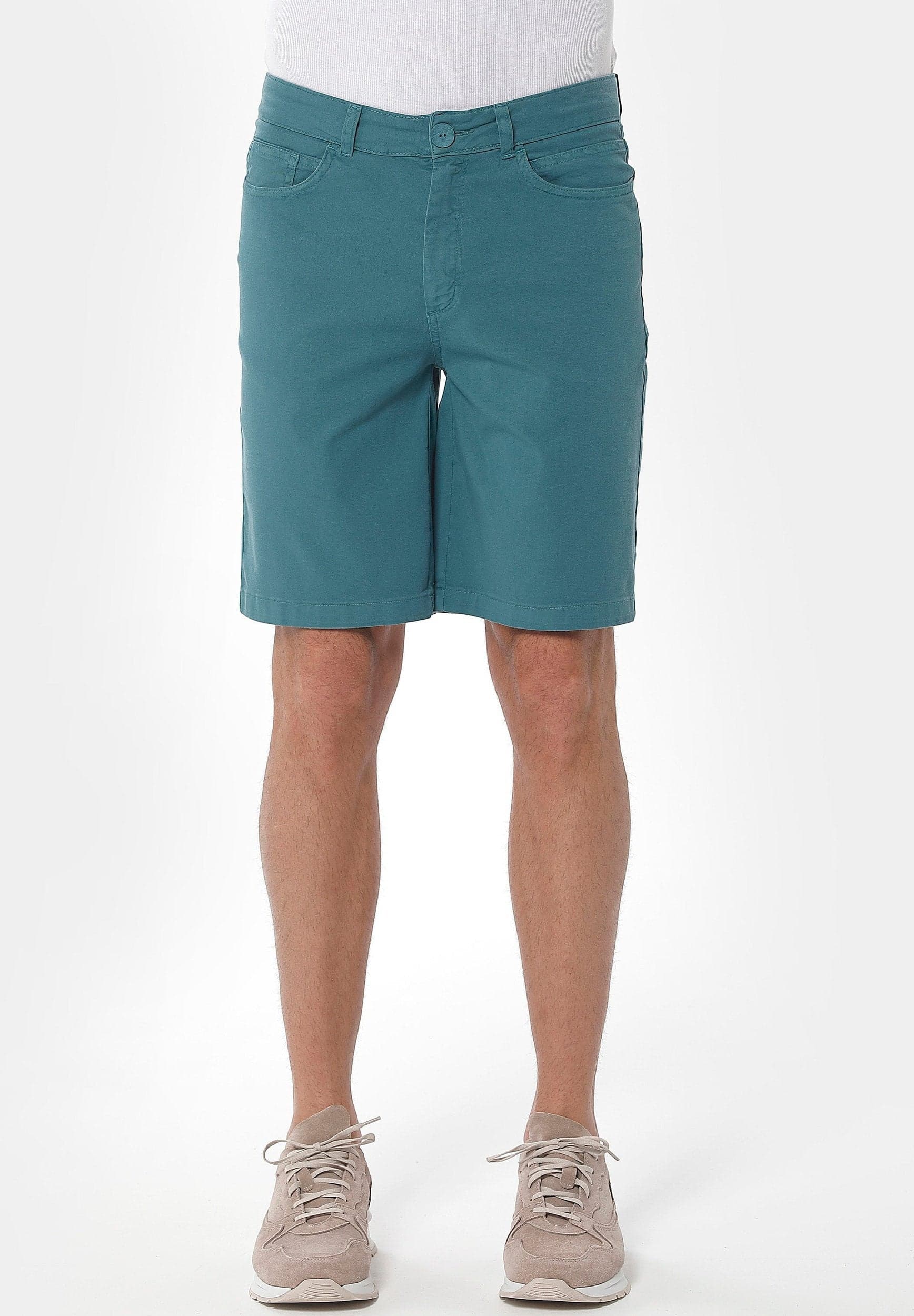 Miesten Five-Pocket Shortsit Petrol Green – ORGANICATION