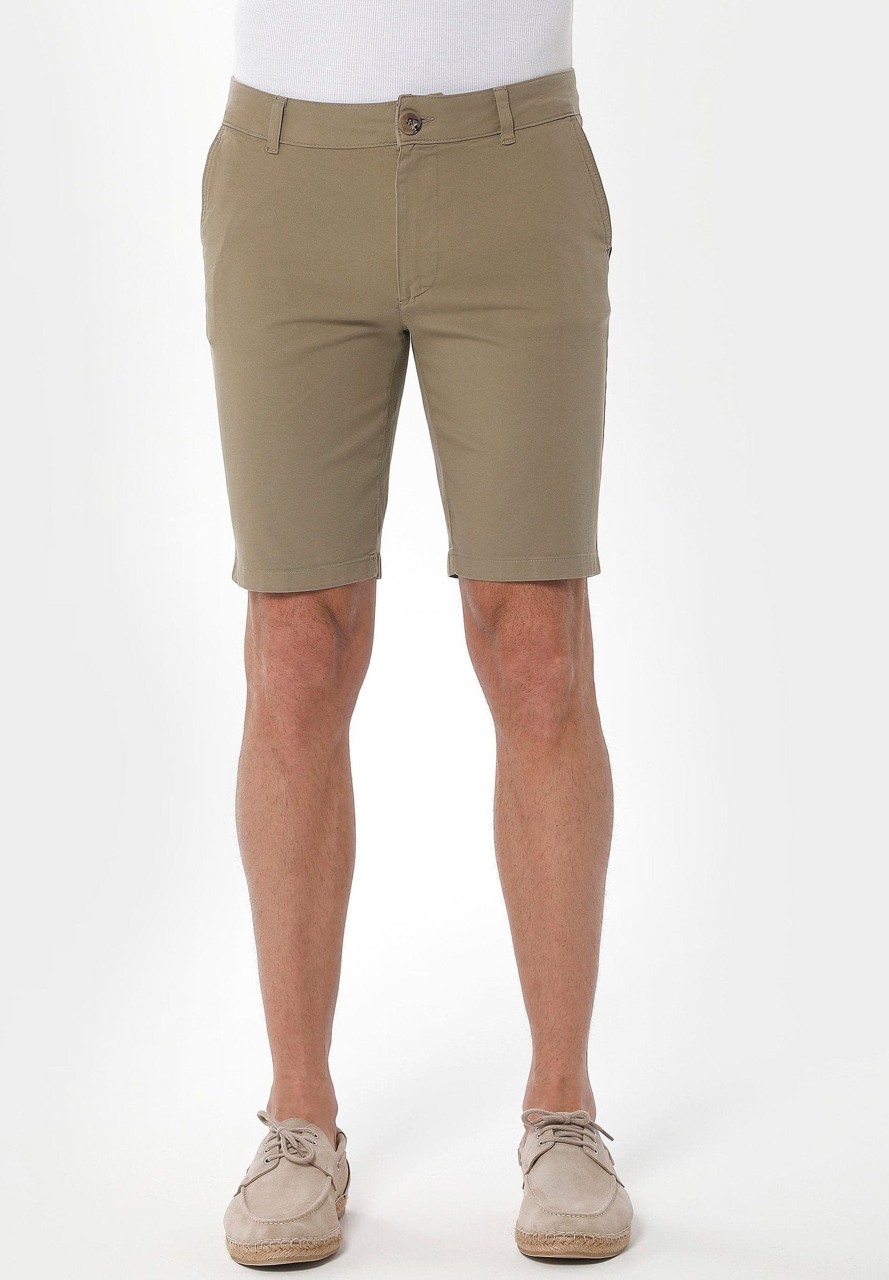 Miesten Slim Chinoshortsit Oliivi – ORGANICATION
