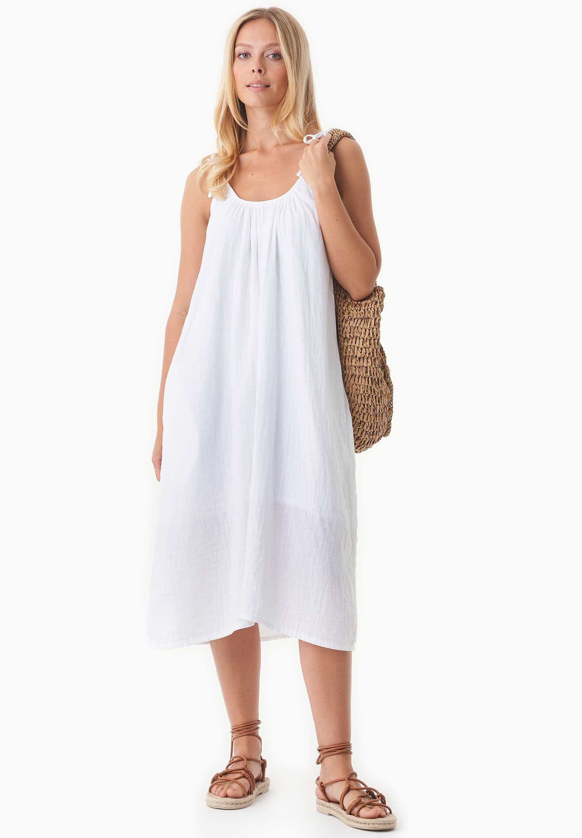 Muslin Summer Dress White – ORGANICATION