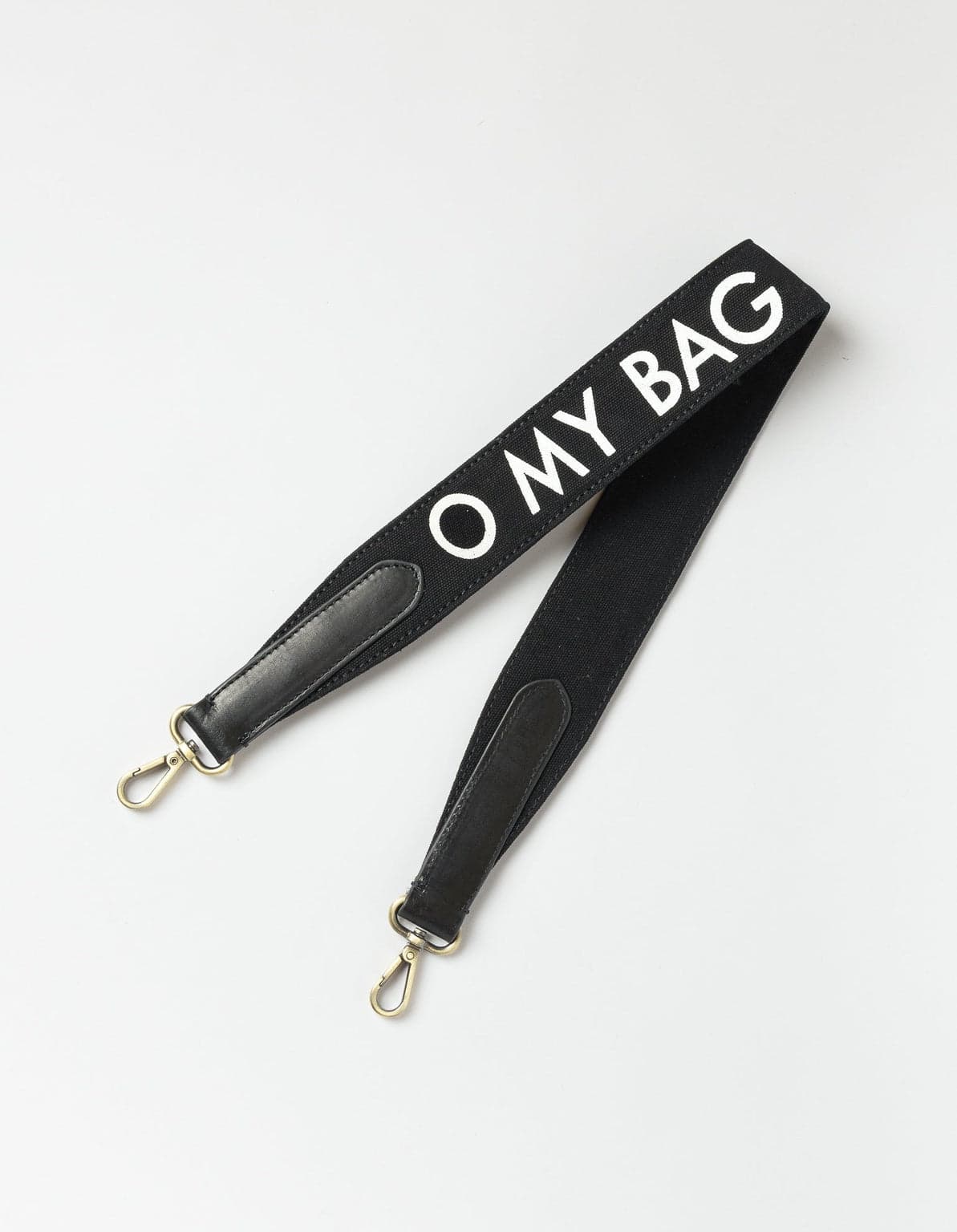 Shoulder Canvas Logo Strap Black & Black Classic Leather – O My Bag