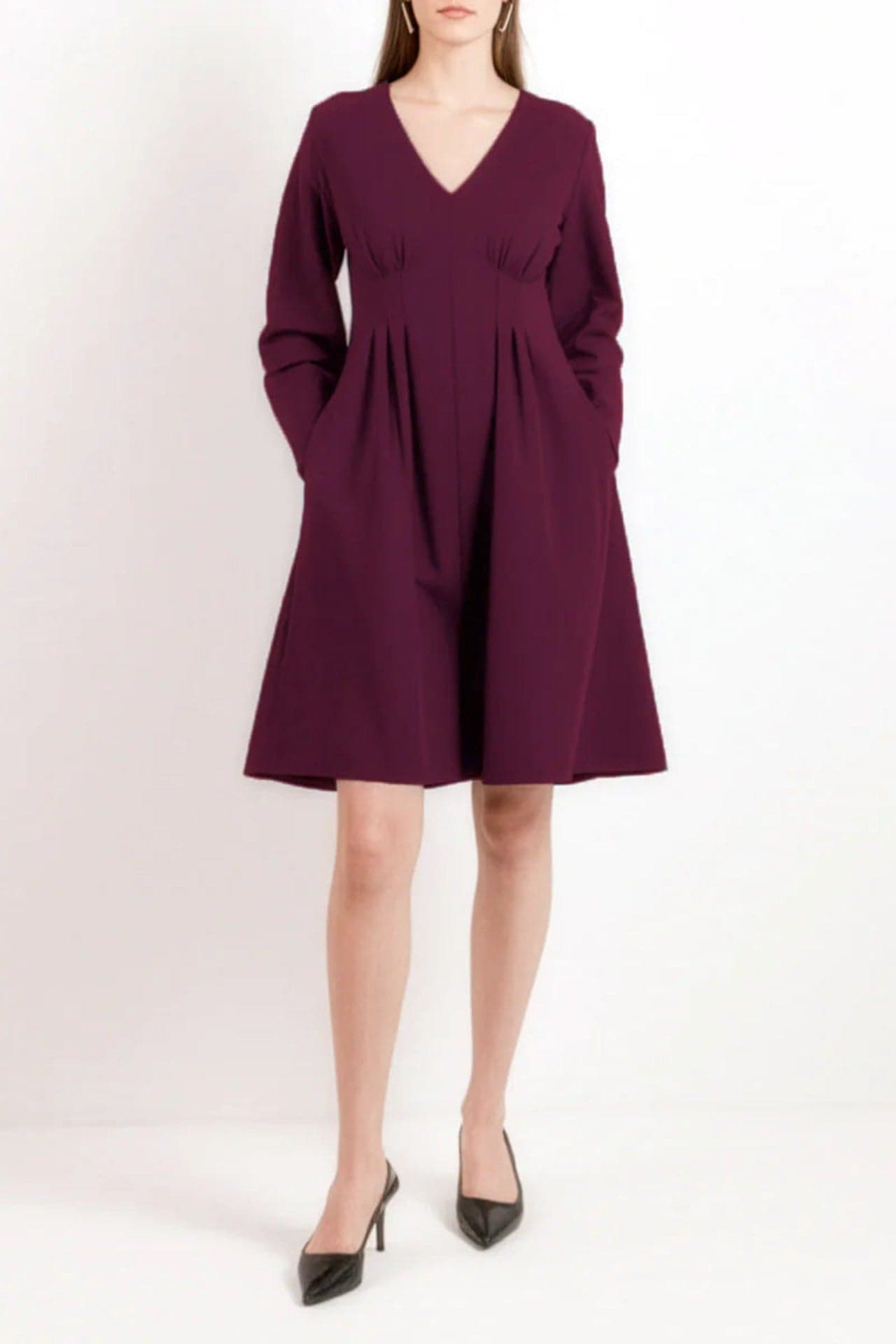 Birgitte Jersey Dress Burgundy Red – Studio Heijne