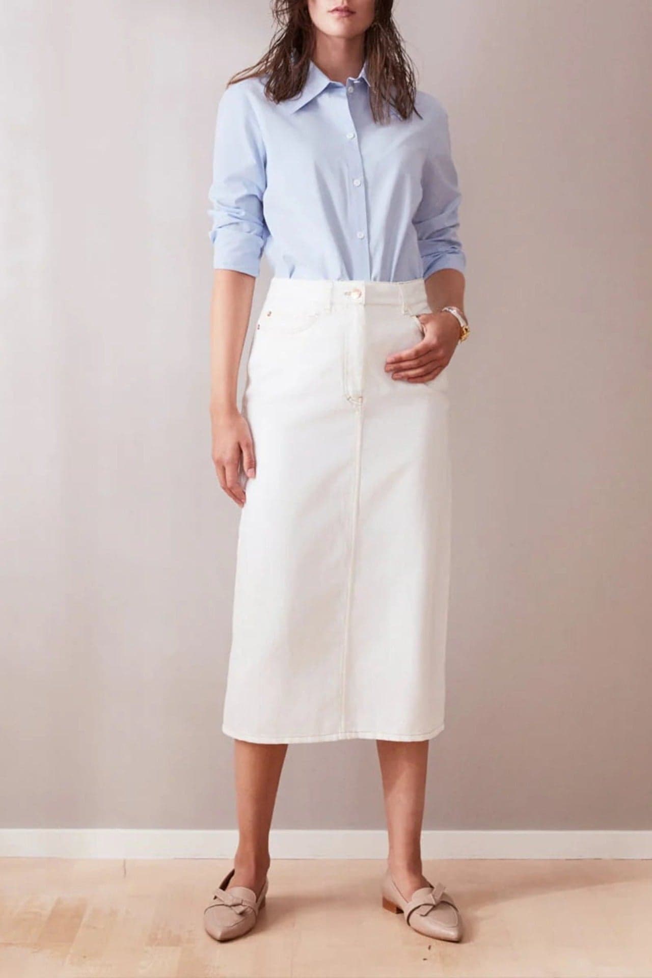 Five Pocket Midi Skirt White – Studio Heijne