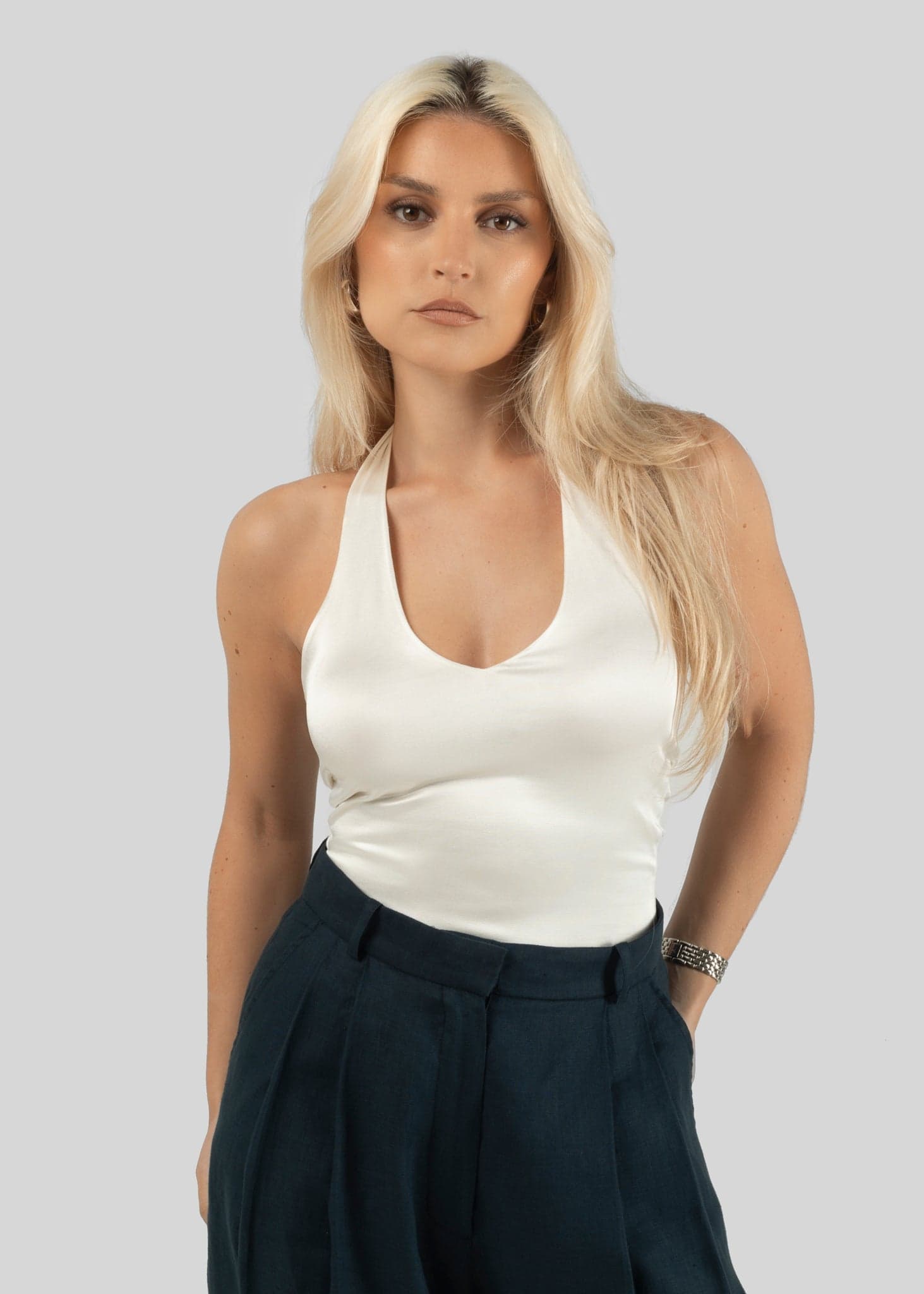 Pearl Halter Top Pearly White – GUAJA.