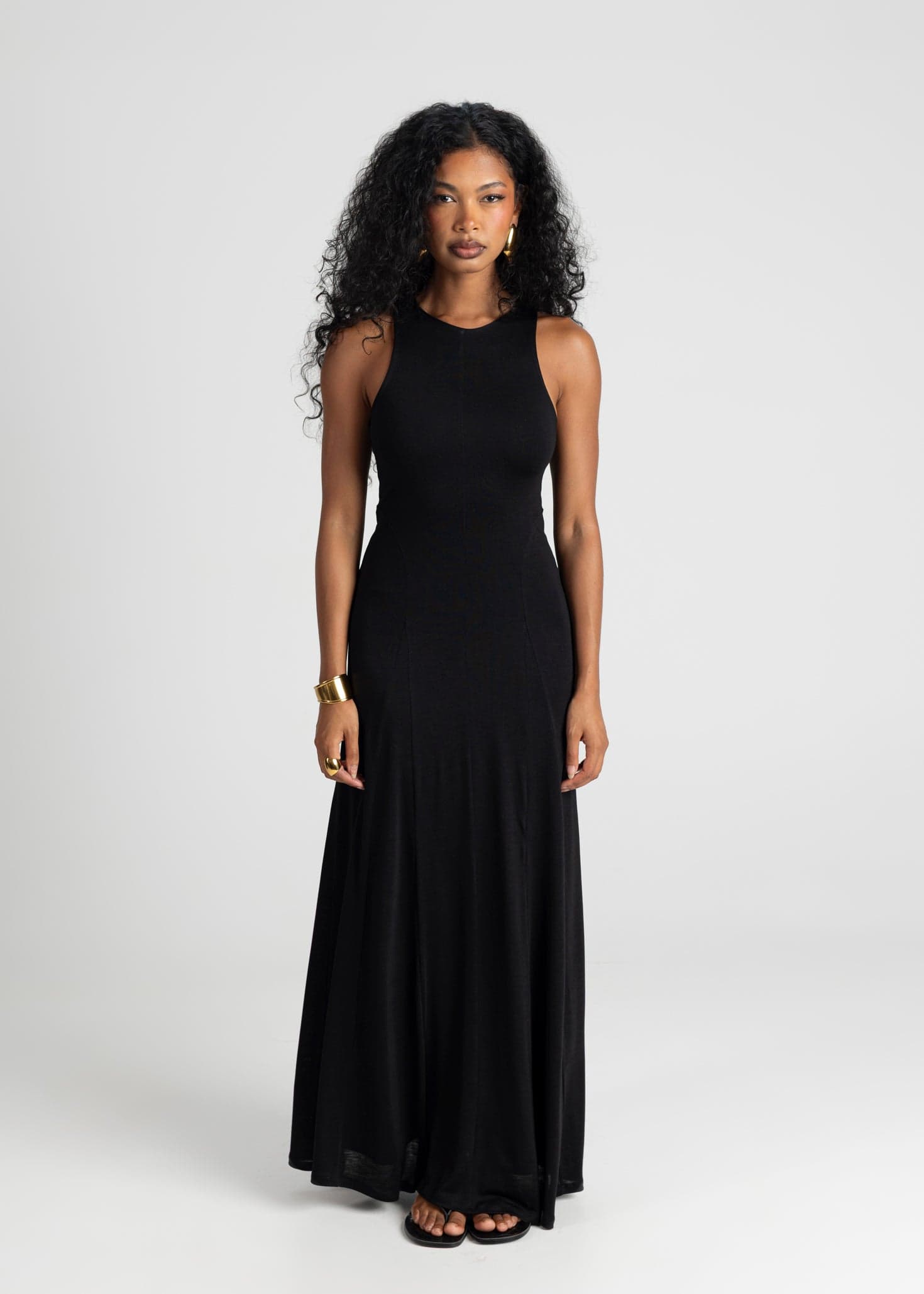 Florence Flowy Maxi Dress Black – GUAJA.
