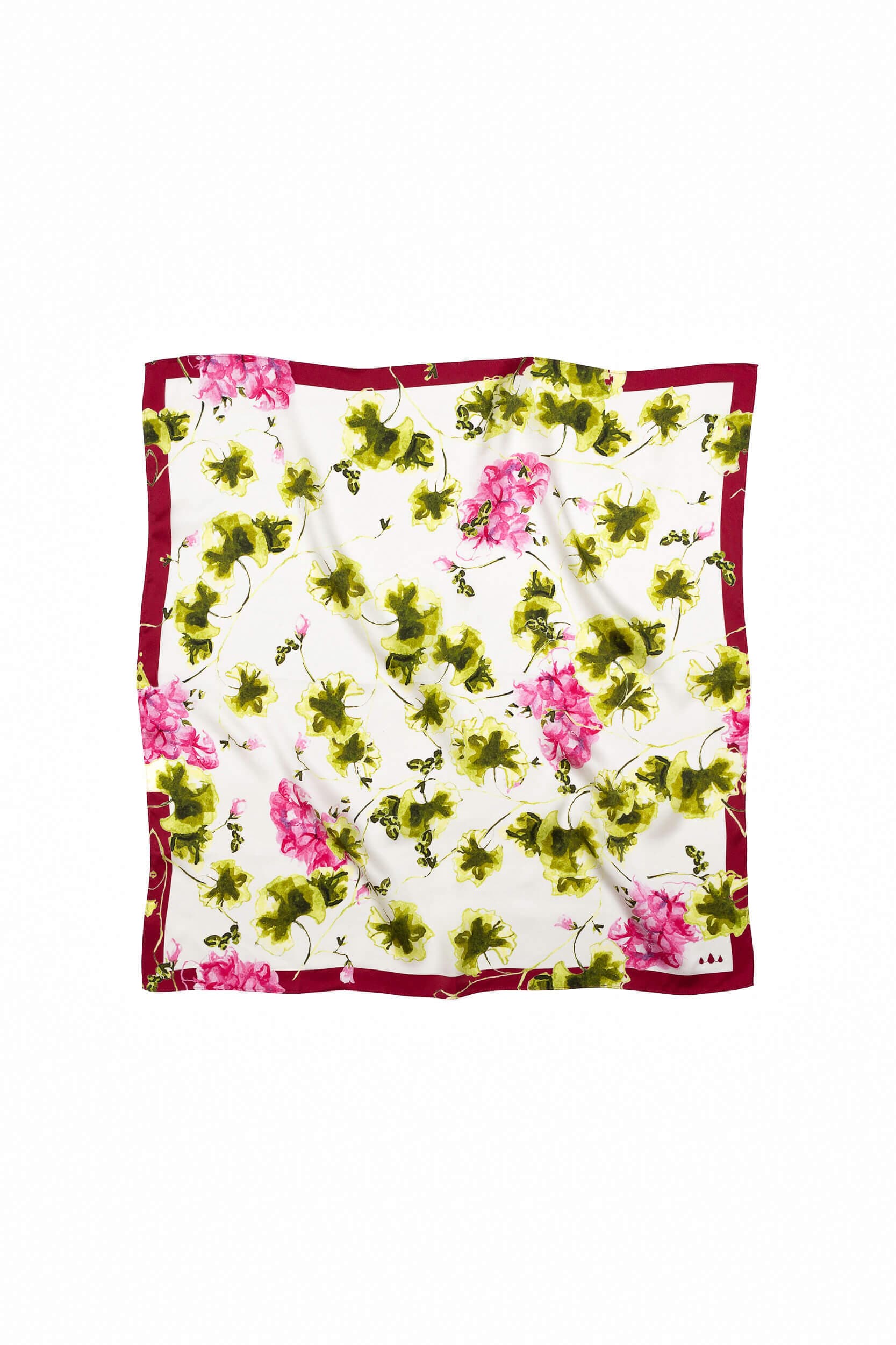 Medium Silk Scarf Floral Pink Green – RainSisters