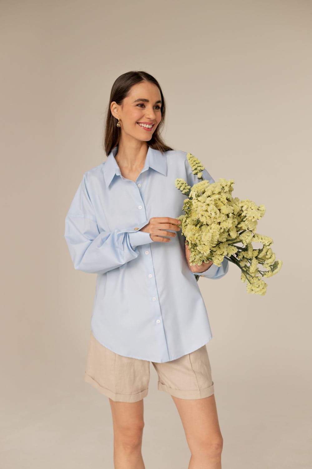 Lniane Pellavashortsit Beige – Enteliér