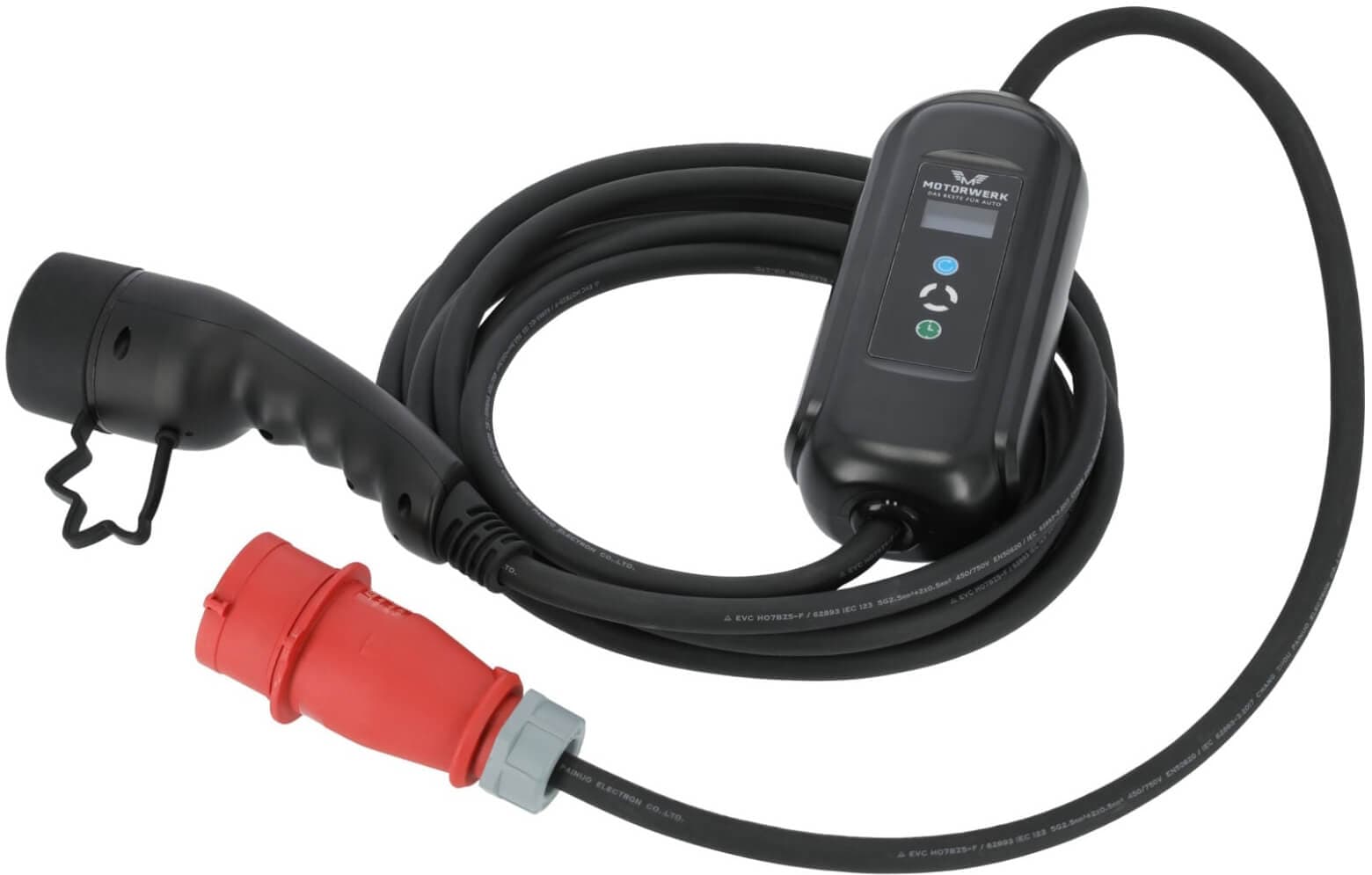 Sähköauton laturi 10 m | 3-vaihe | 11 kW | Type 2, Motorwerk – Motorwerk
