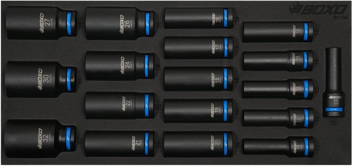 Konehylsysarja pitkät 1/2" (10-32 mm), Boxo – Boxo