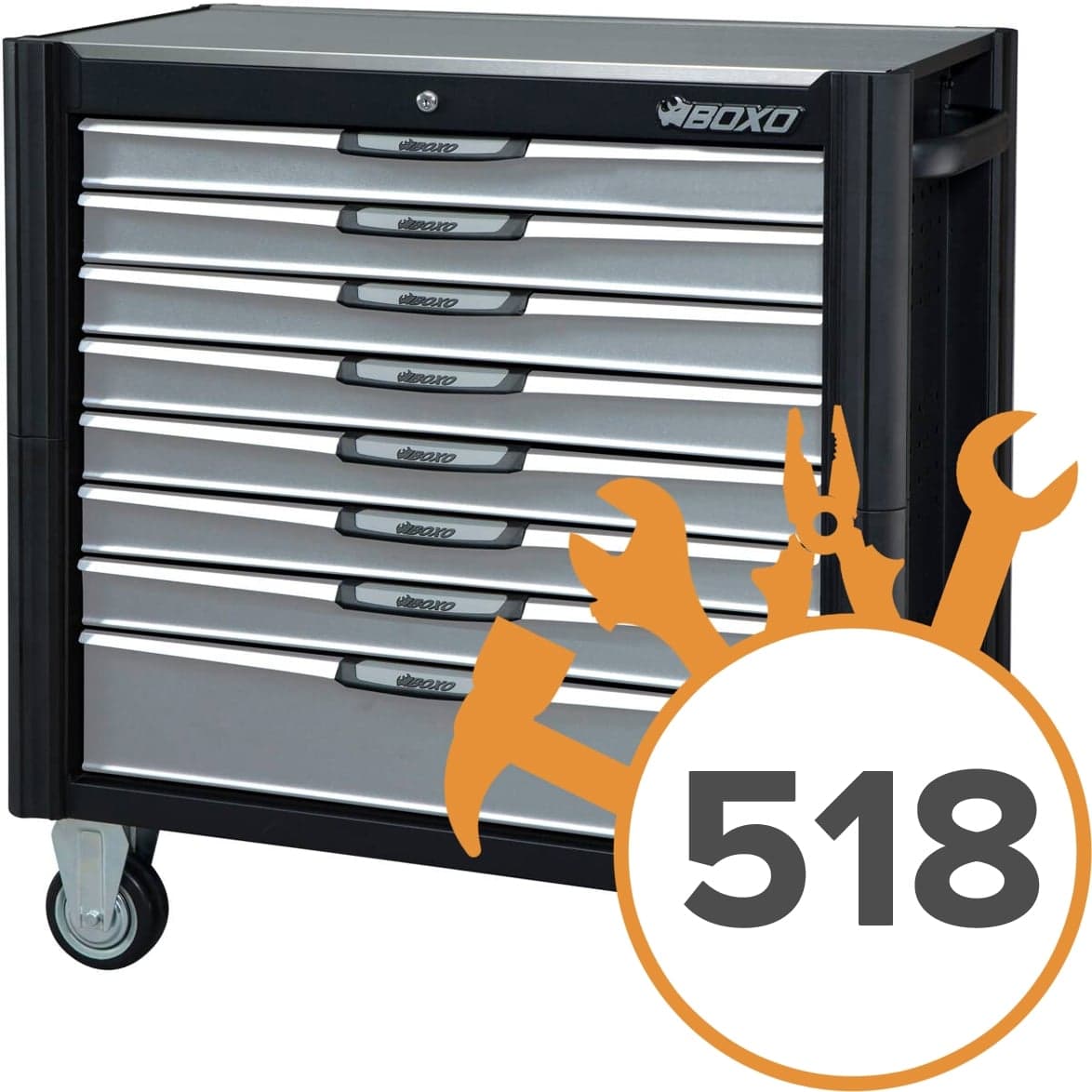 Työkaluvaunu 37081A + 518 työkalua, Boxo – Boxo