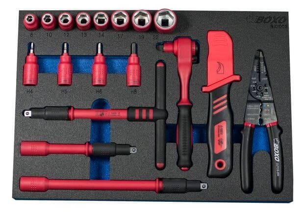 Työkalusarja VDE-hybridiautoille 3/8” – Boxo