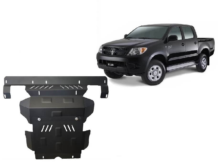 Pohjapanssari Toyota Hilux (2004-2015), moottori, jäähdytin, etupuskuri, terästä – Scut Protection