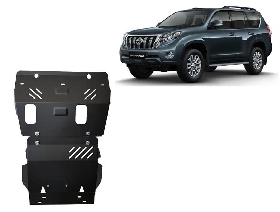 Pohjapanssari Toyota Land Cruiser (2009➟), moottori, jäähdytin, etupuskuri, terästä – Scut Protection