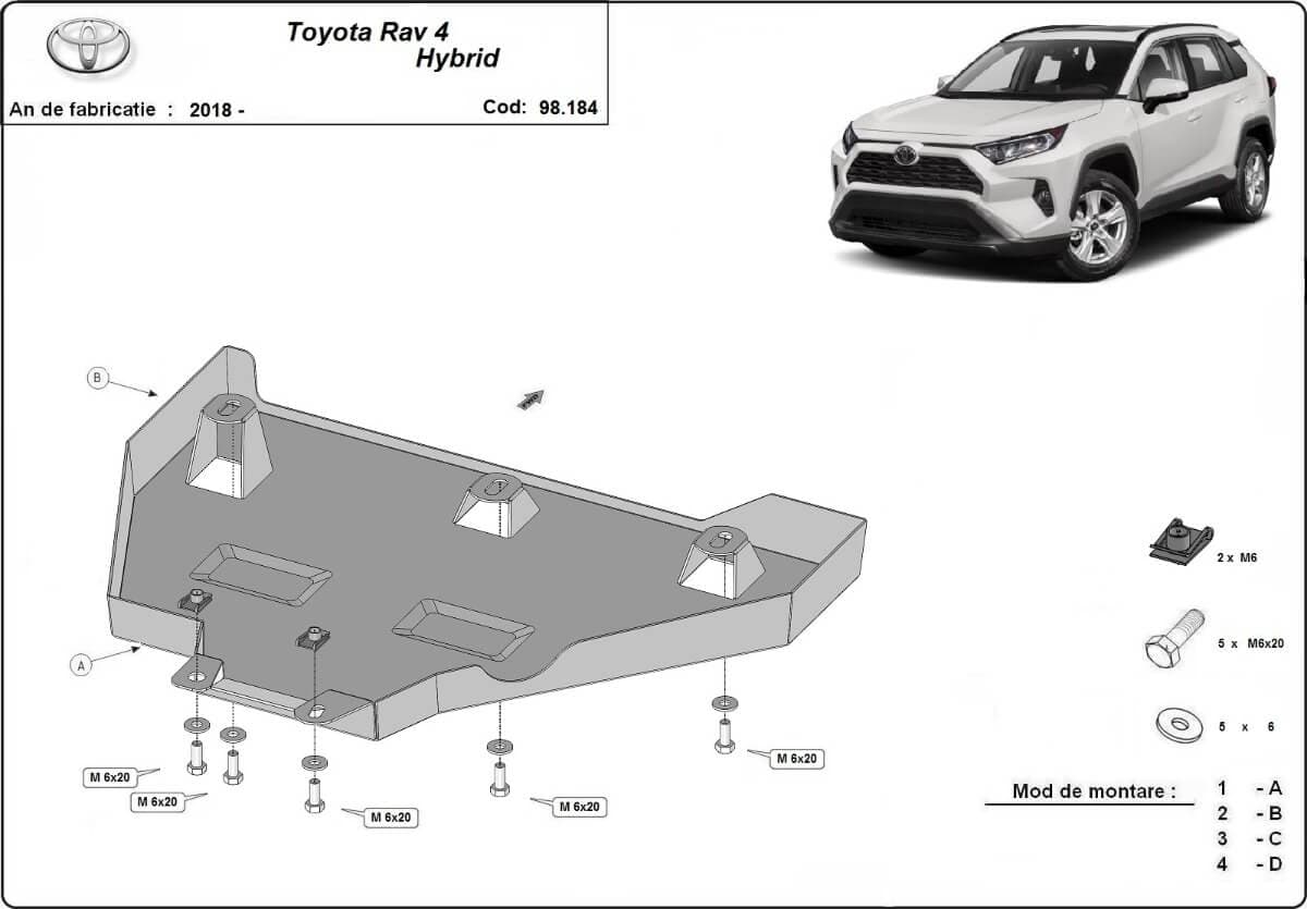 Pohjapanssari Toyota RAV4 (2018➟), tasauspyörästö, terästä – Scut Protection