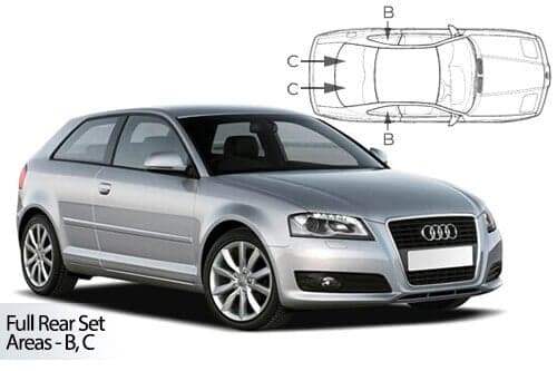 Häikäisysuojasarja Audi A3 Typ 8P, 3 ovinen (2003-2012), Car Shades – CarShades