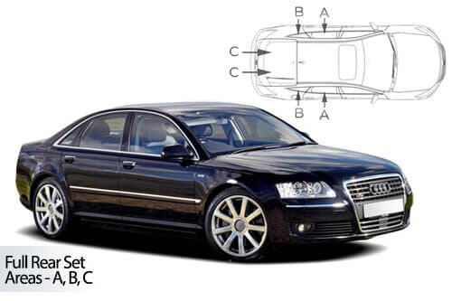 Häikäisysuojasarja Audi A8 Typ 4E, 4 ovinen (2003-2010), Car Shades – CarShades