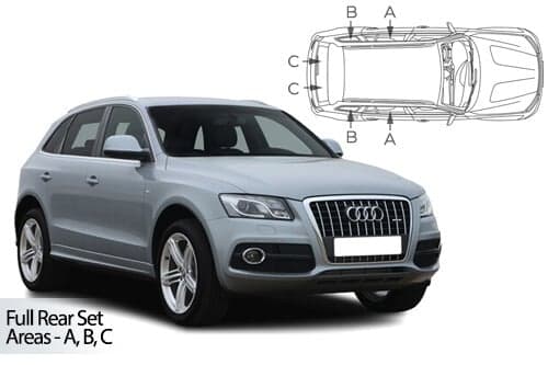 Häikäisysuojasarja Audi Q5 Typ 8R, 5 ovinen (2008-2017), Car Shades – CarShades