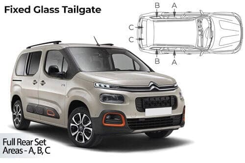 Häikäisysuojasarja Citroen Berlingo XL, 5 ovinen (2018➟), Car Shades – CarShades