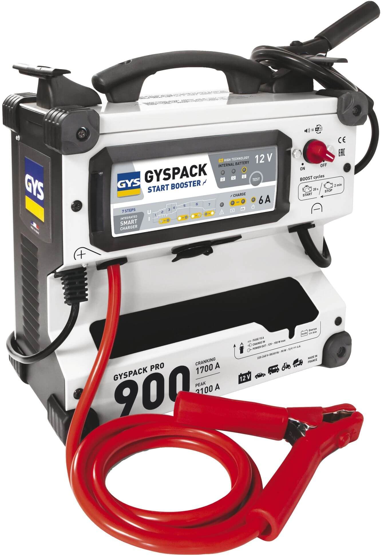 Gyspack PRO 900 12 V apukäynnistin ja akkulaturi, GYS – GYS