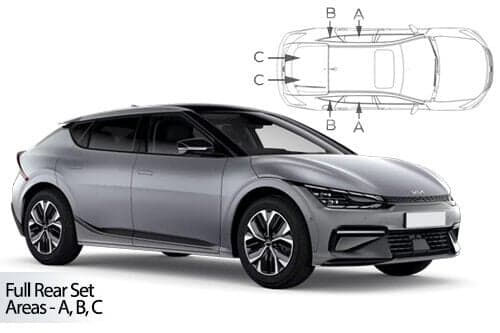 Häikäisysuojasarja Kia EV6, 5 ovinen (2021➟), Car Shades – CarShades