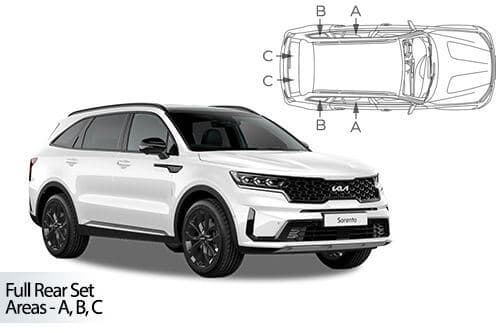 Häikäisysuojasarja Kia Sorento 5-ovinen (2021➟), Car Shades – CarShades