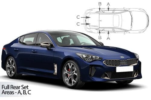 Häikäisysuojasarja Kia Stinger, 5 ovinen (2018➟), Car Shades – CarShades