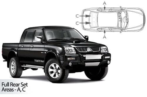 Häikäisysuojasarja Mitsubishi L200, 4 ovinen (1996-2005), Car Shades – CarShades