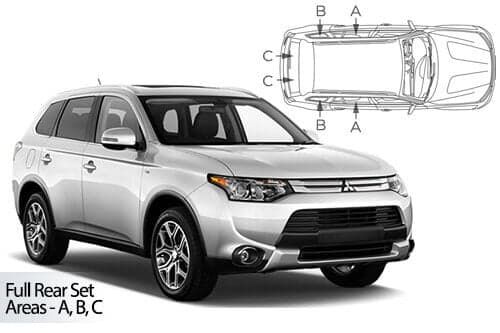 Häikäisysuojasarja Mitsubishi Outlander, 5 ovinen (2013➟), Car Shades – CarShades