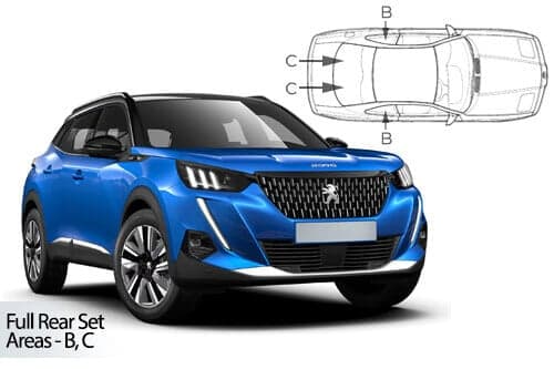 Häikäisysuojasarja Peugeot 2008, 5 ovinen (2020➟), Car Shades – CarShades