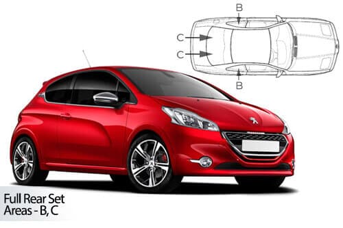 Häikäisysuojasarja Peugeot 208, 3 ovinen (2012-2019), Car Shades – CarShades