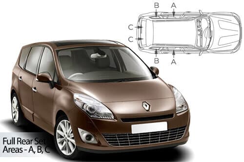 Häikäisysuojasarja Renault Grand Scenic, 5 ovinen (2009➟), Car Shades – CarShades