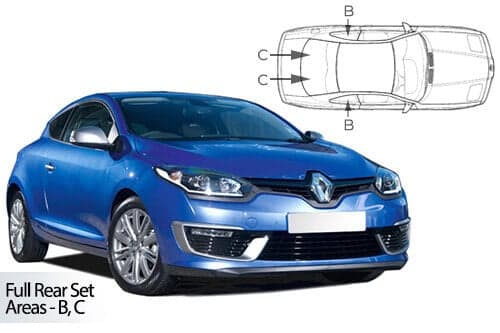 Häikäisysuojasarja Renault Megane, 3 ovinen (2008-2016), Car Shades – CarShades