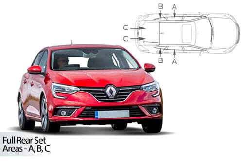 Häikäisysuojasarja Renault Megane, 5 ovinen (2016➟), Car Shades – CarShades