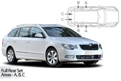 Häikäisysuojasarja Skoda Superb, Farmari (2009-2015), Car Shades – CarShades