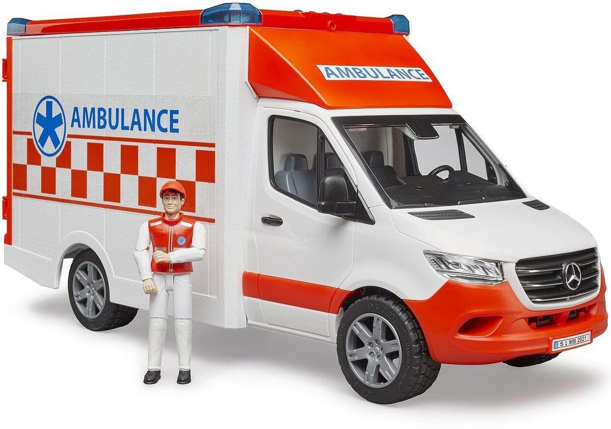 Lelu Ambulanssi MB Sprinter vilkuilla ja äänellä (1:16), Bruder – Bruder